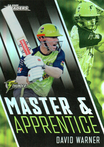 2025-26 Cricket Traders - Master & Apprentice - MA 61 - David Warner - Sydney Thunder