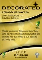 2023-24 Cricket Luxe Decorated Parallel - DP 03 - Usman Khawaja - 097/147