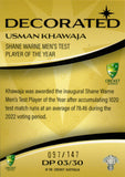 2023-24 Cricket Luxe Decorated Parallel - DP 03 - Usman Khawaja - 097/147