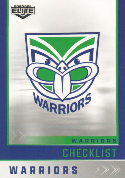 2025 NRL Elite - Base - 136 - Warriors Checklist - Warriors