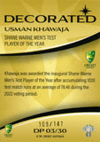 2023-24 Cricket Luxe Decorated Parallel - DP 03 - Usman Khawaja - 109/147