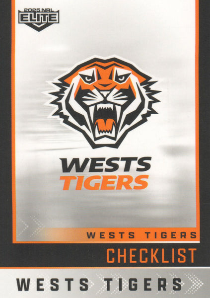 2025 NRL Elite - Base - 145 - Wests Tigers Checklist - Tigers