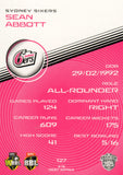 2025-26 Cricket Traders - Common - 127 - Sean Abbott - Sydney Sixers