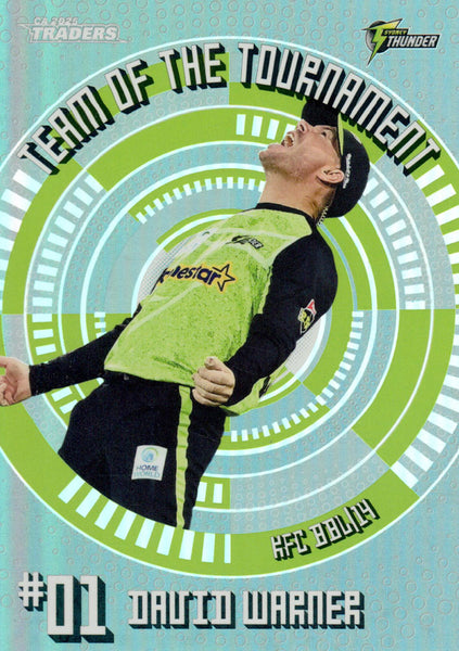 2025-26 Cricket Traders - Team Of The Tournament Pallidium - TTP 13 - David Warner - 23/75