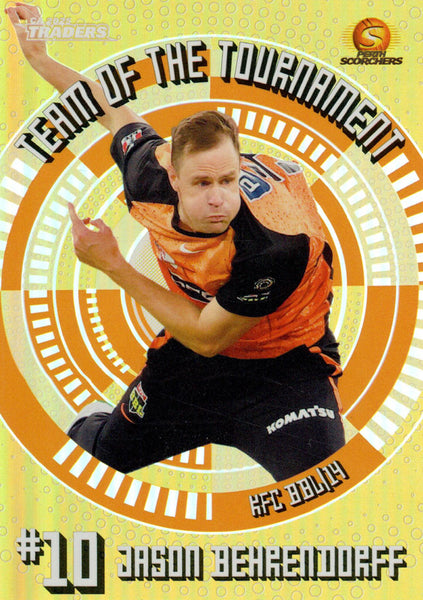 2025-26 Cricket Traders - Team Of The Tournament Gold - TTG 22 - Jason Behrendorff - 053/125