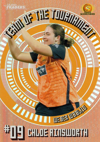 2025-26 Cricket Traders - Team Of The Tournament Bronze - TTB 09 - Chloe Ainsworth - Perth Scorchers
