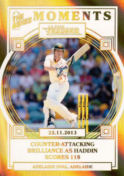 2025-26 Cricket Traders - Ashes Moments Gold - AMG 19 - 22.11.2013 - Adelaide Oval - 036/100
