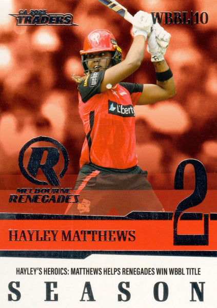 2025-26 Cricket Traders - Season To Remember - STR 10 - Hayley Matthews - Melbourne Renegades