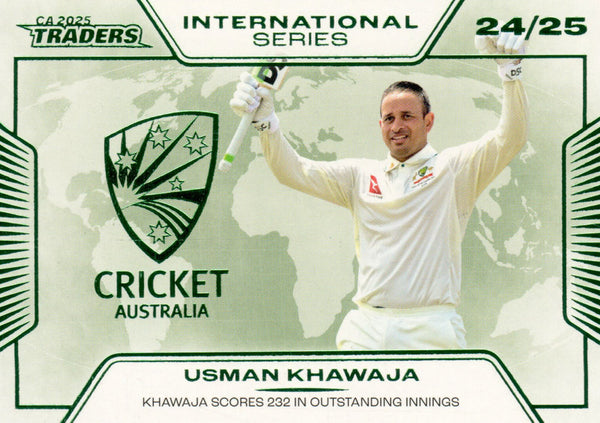 2025-26 Cricket Traders - International Series - IS 18 - Usman Khawaja - Australia
