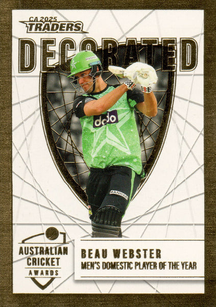 2025-26 Cricket Traders - Decorated - D 12 - Beau Webster - Australia