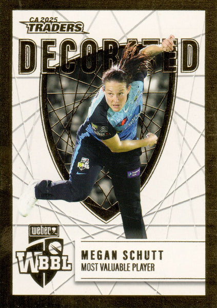 2025-26 Cricket Traders - Decorated - D 15 - Megan Schutt - Adelaide Strikers