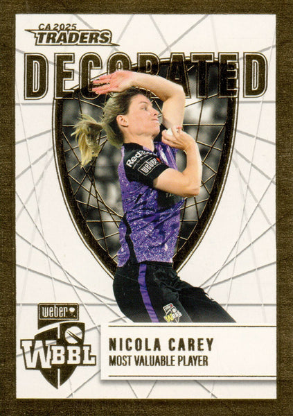 2025-26 Cricket Traders - Decorated - D 19 - Nicola Carey - Hobart Hurricanes