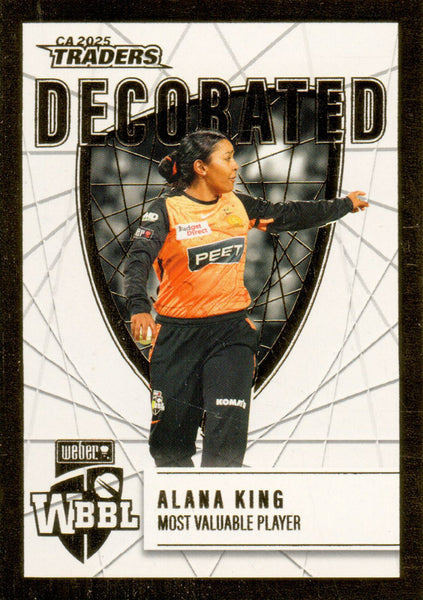2025-26 Cricket Traders - Decorated - D 25 - Alana King - Perth Scorchers