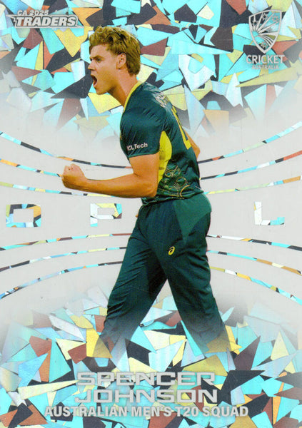 2025-26 Cricket Traders - Mojo Opal White - O 023 - Spencer Johnson - 24/37