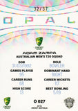 2025-26 Cricket Traders - Mojo Opal White - O 027 - Adam Zampa - 32/37