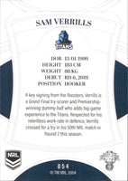 2023 NRL Elite Common Card - 054 - Sam Verrills - Gold Coast Titans