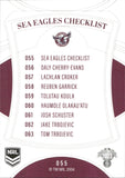 2023 NRL Elite Common Card - 055 - Manly-Warringah Sea Eagles Checklist - Manly-Warringah Sea Eagles