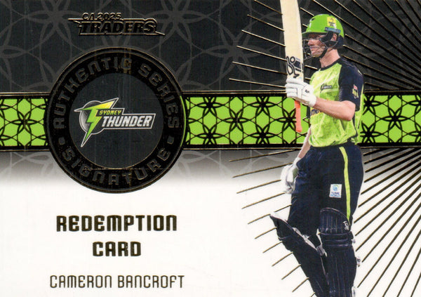 2025-26 Cricket Traders - Authentic Signature Black - ASB 12 - Cameron Bancroft - 01/94