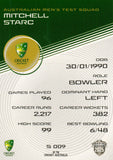 2025-26 Cricket Traders - Silver - S 009 - Mitchell Starc - Australia Men's Test
