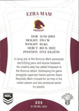 2023 NRL Elite Common Card - 006 - Ezra Mam - Brisbane Broncos