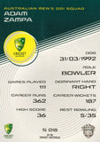2025-26 Cricket Traders - Silver - S 018 - Adam Zampa - Australia Men's ODI