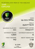 2025-26 Cricket Traders - Silver - S 019 - Tim David - Australia Men's T20