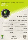 2025-26 Cricket Traders - Silver - S 022 - Josh Inglis - Australia Men's T20