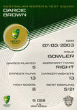 2025-26 Cricket Traders - Silver - S 028 - Darcie Brown - Australia Women's Test
