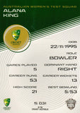2025-26 Cricket Traders - Silver - S 031 - Alana King - Australia Women's Test