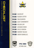 2025 NRL Traders - Parallel - P 082 - Cowboys Checklist - North Queensland Cowboys