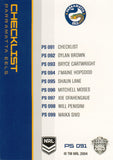 2025 NRL Traders - Parallel - P 091 - Eels Checklist - Parramatta Eels