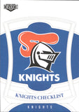 2023 NRL Elite Common Card - 073 - Newcastle Knights Checklist - Newcastle Knights