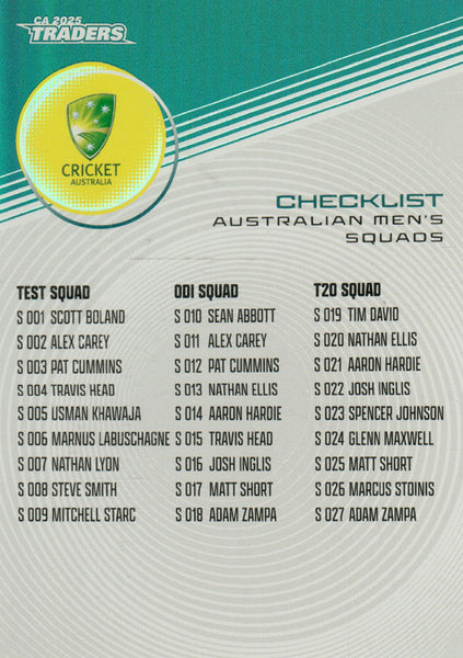 2025-26 Cricket Traders - Silver - S 151 - Australian Squads