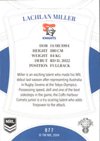 2023 NRL Elite Common Card - 077 - Lachlan Miller - Newcastle Knights