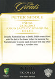 2025-26 Cricket Traders - The Greats - TG 07 - Peter Siddle – 24.03.2013 - 061/148