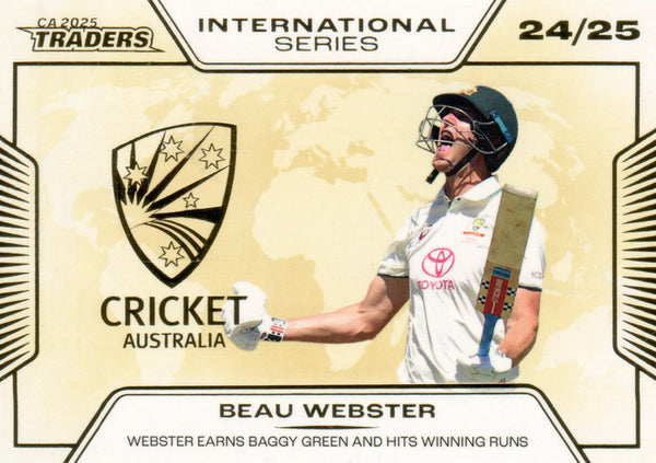 2025-26 Cricket Traders - International Series Gold - ISG 17 - Beau Webster - 030/139