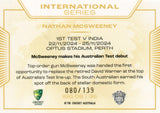 2025-26 Cricket Traders - International Series Gold - ISG 08 - Nathan McSweeney - 080/139