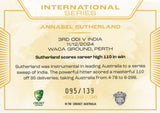 2025-26 Cricket Traders - International Series Gold - ISG 28 - Annabel Sutherland - 095/139