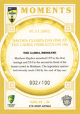2025-26 Cricket Traders - Ashes Moments Gold - AMG 09 - 07.11.2002 - The Gabba - 002/100