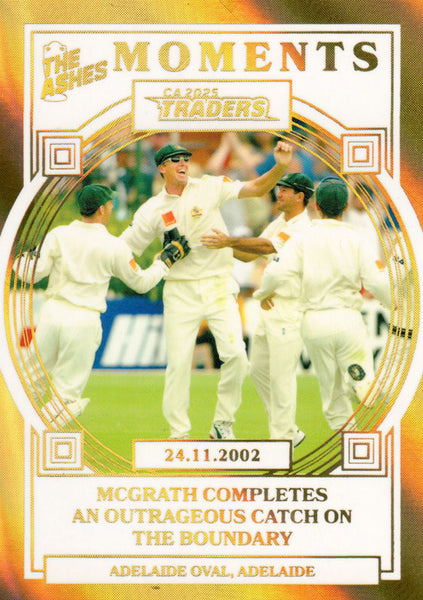 2025-26 Cricket Traders - Ashes Moments Gold - AMG 10 - 24.11.2002 - Adelaide Oval - 075/100