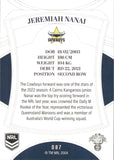 2023 NRL Elite Common Card - 087 - Jeremiah Nanai - North Queensland Cowboys