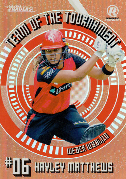 2025-26 Cricket Traders - Team Of The Tournament Bronze - TTB 06 - Hayley Matthews - Melbourne Renegades