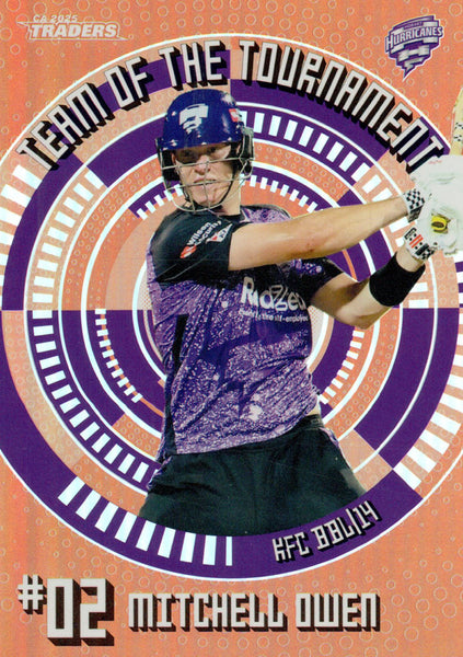 2025-26 Cricket Traders - Team Of The Tournament Bronze - TTB 14 - Mitchell Owen - Hobart Hurricanes