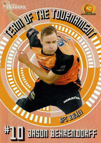 2025-26 Cricket Traders - Team Of The Tournament Bronze - TTB 22 - Jason Behrendorff - Perth Scorchers