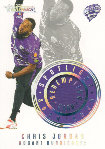 2025-26 Cricket Traders - Spotlight Jersey Patch Silver - SS 03 - Chris Jordan - 099/111