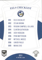 2023 NRL Elite Common Card - 091 - Parramatta Eels Checklist - Parramatta Eels