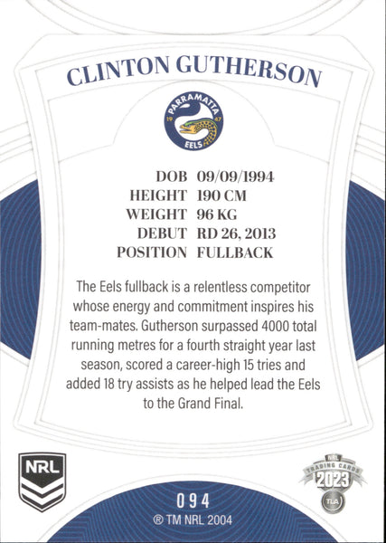 2023 NRL Elite Common Card - 094 - Clinton Gutherson - Parramatta Eels ...