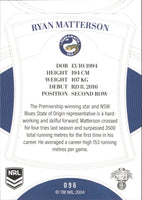 2023 NRL Elite Common Card - 096 - Ryan Matterson - Parramatta Eels