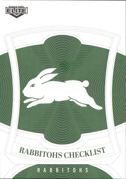 2023 NRL Elite Common Card - 109 - South Sydney Rabbitohs Checklist - South Sydney Rabbitohs