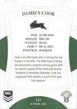 2023 NRL Elite Common Card - 111 - Damien Cook - South Sydney Rabbitohs